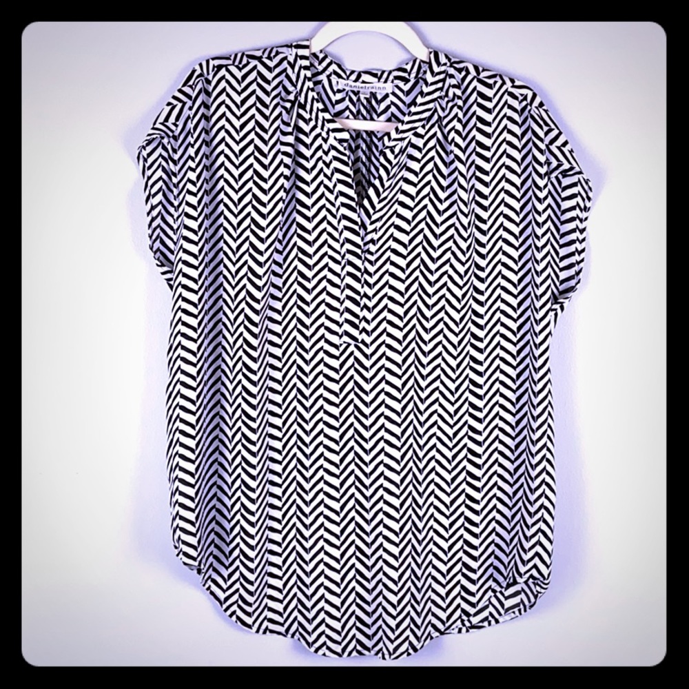 Daniel Rainn sheer modern black&white stripe print